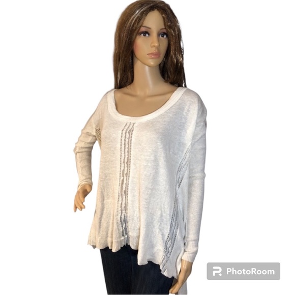 Free People Sweaters - FREE PEOPLE LINEN BLEND LIGHTWEIGHT SLOUCHY FIT HIGH/LOW SWEATER